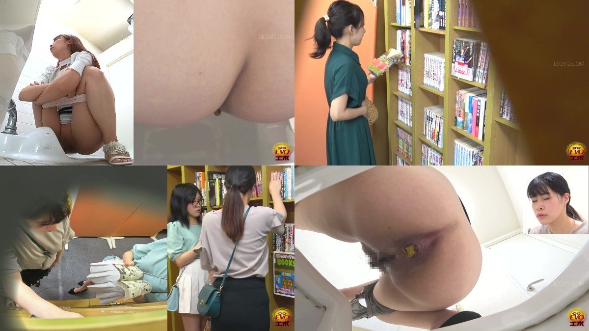 EE-799- Hidden camera footage of defecation in a bookstore- womens sudden urge to poop sc06