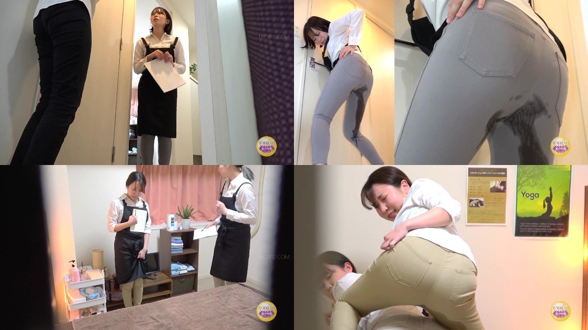 SL-632- New female beautician can't hold it in any longer and pees herself sc02