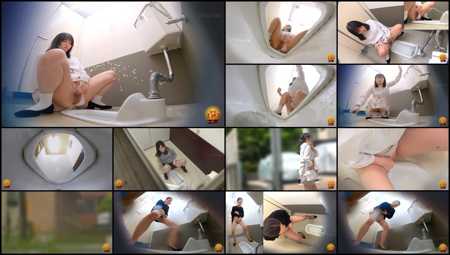 EE-775-Public toilet hidden camera women jumping inside the toilet and popping the cork of urine ...