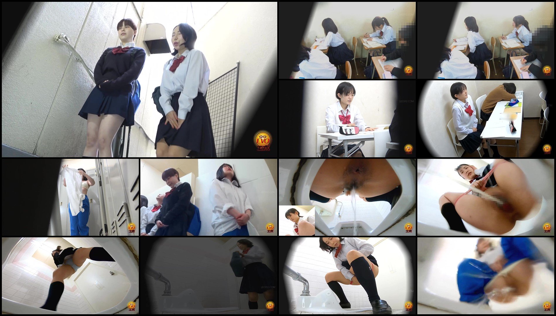 EE-764-Hidden camera inside high school  Girls line up and pee sc05