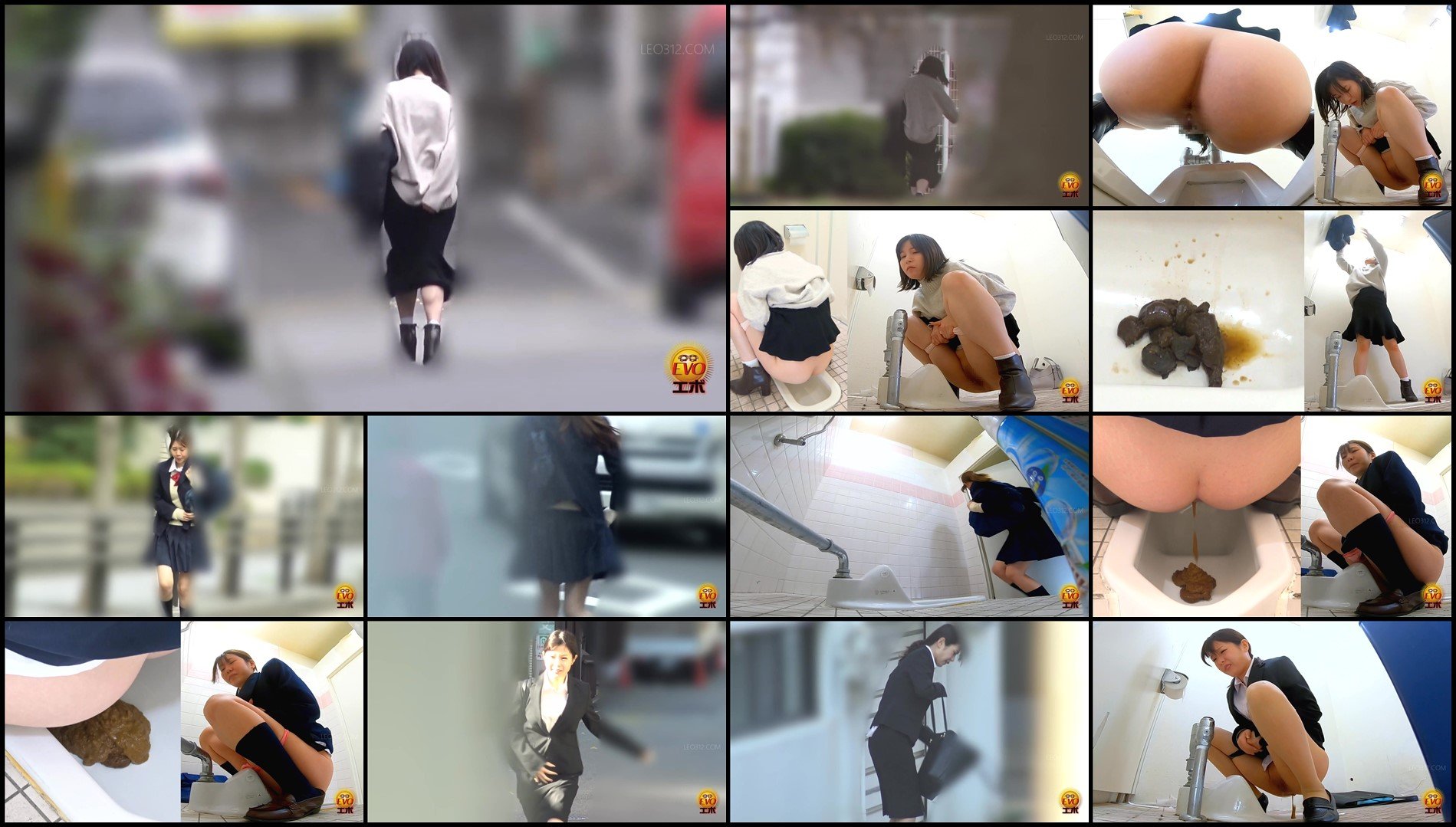 EE-753-Extremely fast dash to the toilet! Girls rushing through the streets to take a poop The ur...