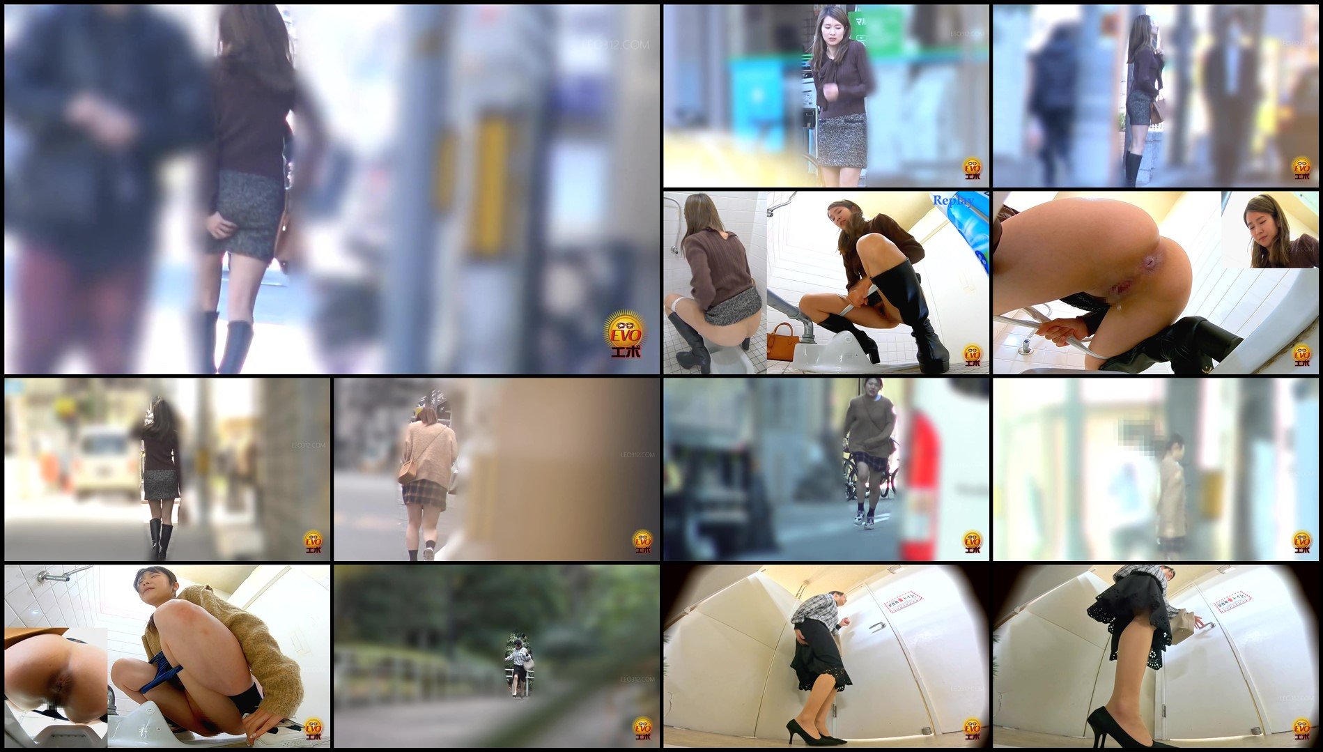 EE-753-Extremely fast dash to the toilet! Girls rushing through the streets to take a poop The ur...
