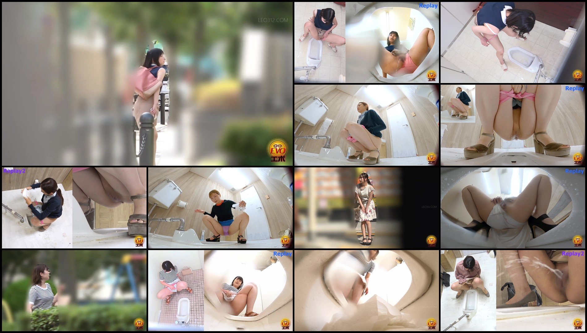 EE-746-Public toilet hidden camera women jumping inside the toilet and popping the cork of urine ...