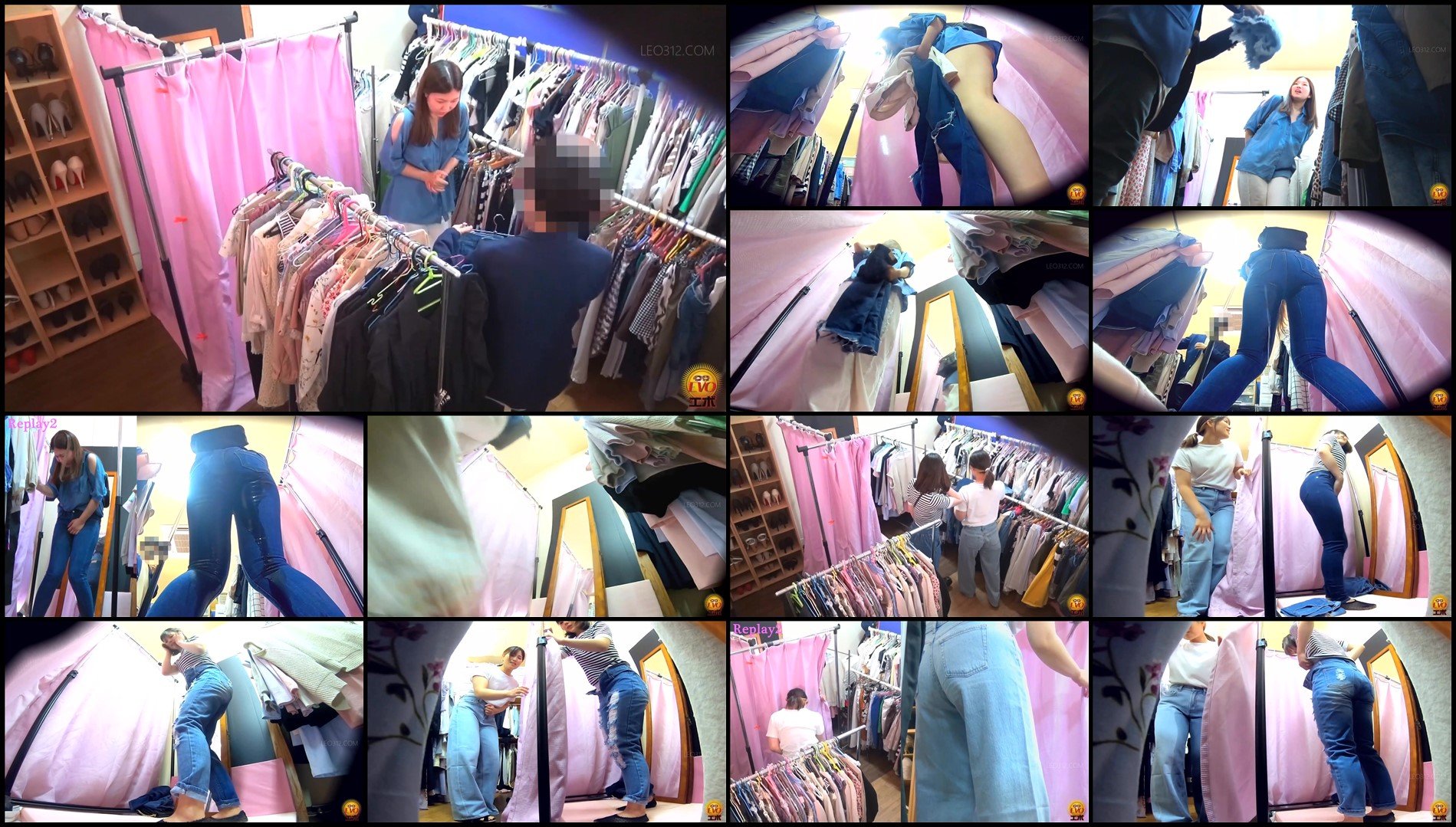 EE-721-Women's clothing store hidden camera- jeans soaking wet due to pee leakage sc01