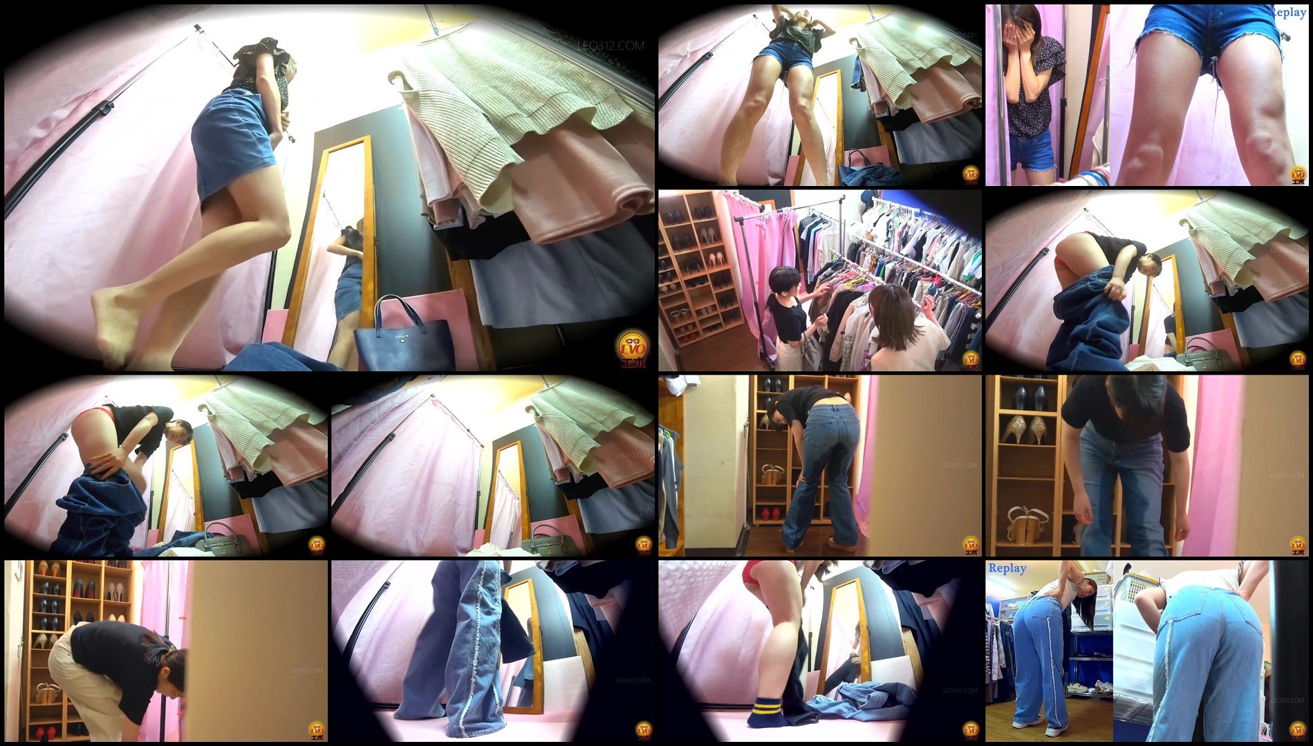 EE-721-Women's clothing store hidden camera- jeans soaking wet due to pee leakage sc03